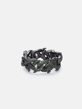 10mm S925 Black Moissanite Crown of Thorns Ring In Black Gold