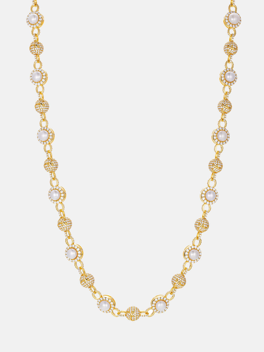10mm S925 Pearl Moissanite Round Bead Chain