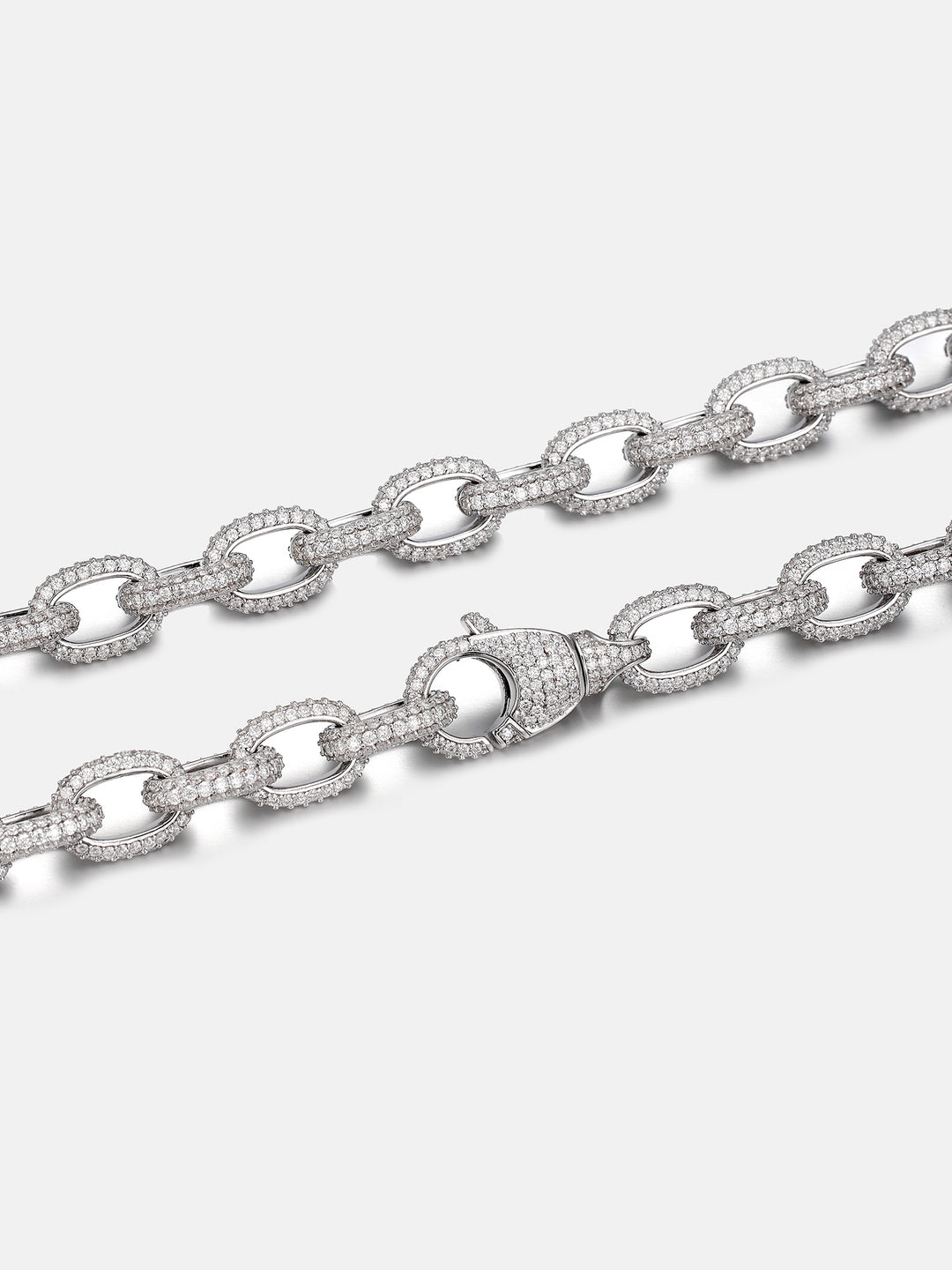 10mm S925 Moissanite Rolo Link Chain Or Bracelet