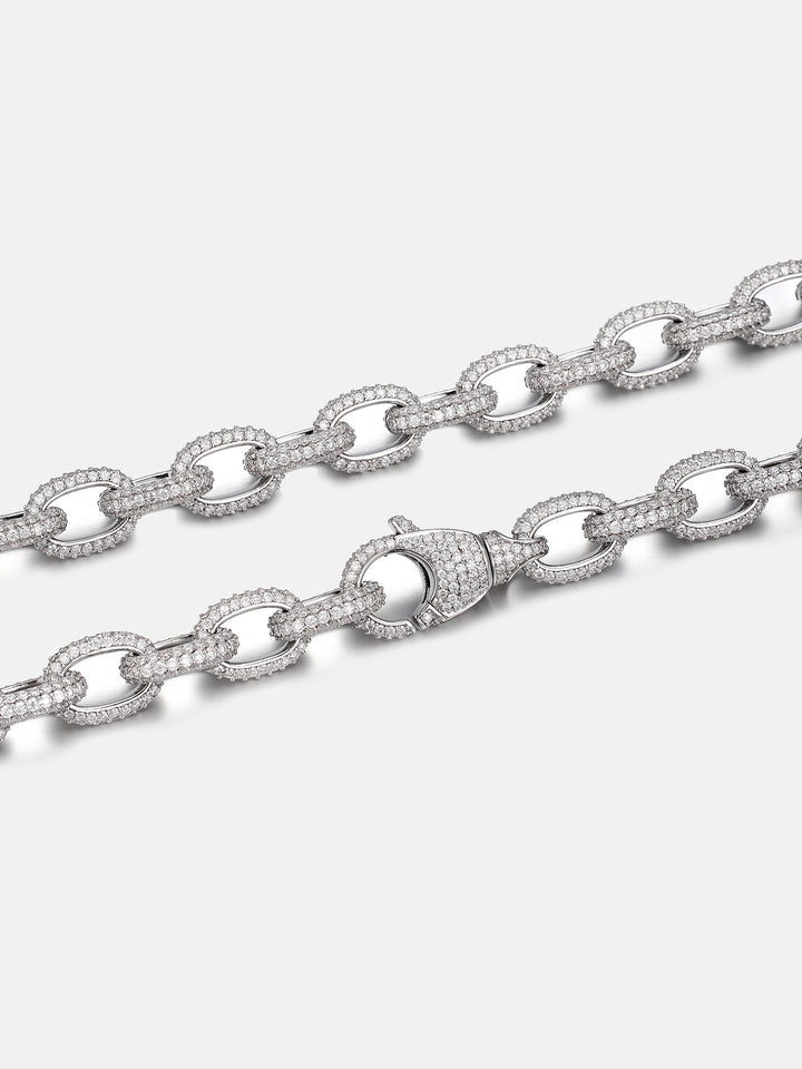 10mm S925 Moissanite Rolo Link Chain Or Bracelet