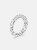 Half Princess Half Round Moissanite Eternity Ring
