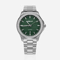 $159 Stainless Iced Moissanite Watch With Olive Green Dial