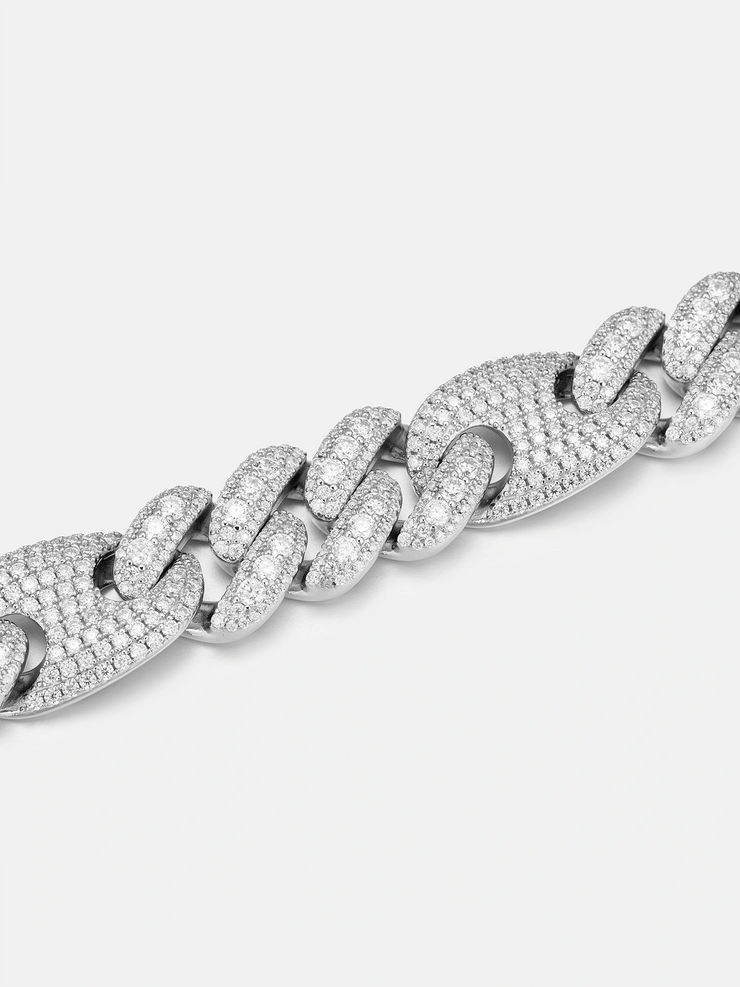 15MM S925 Moissanite G-Link Bracelet