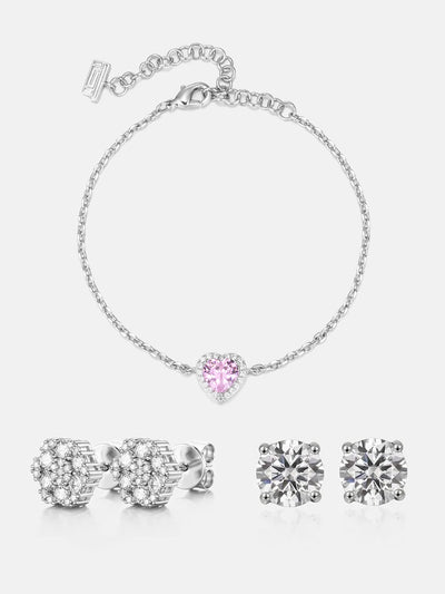 $169 Get Two Pairs Moissanite Earrings & Bracelet