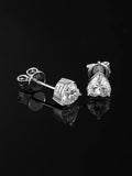 S925 Moissanite Heart Shaped Stud Earrings - 2 Carat Total