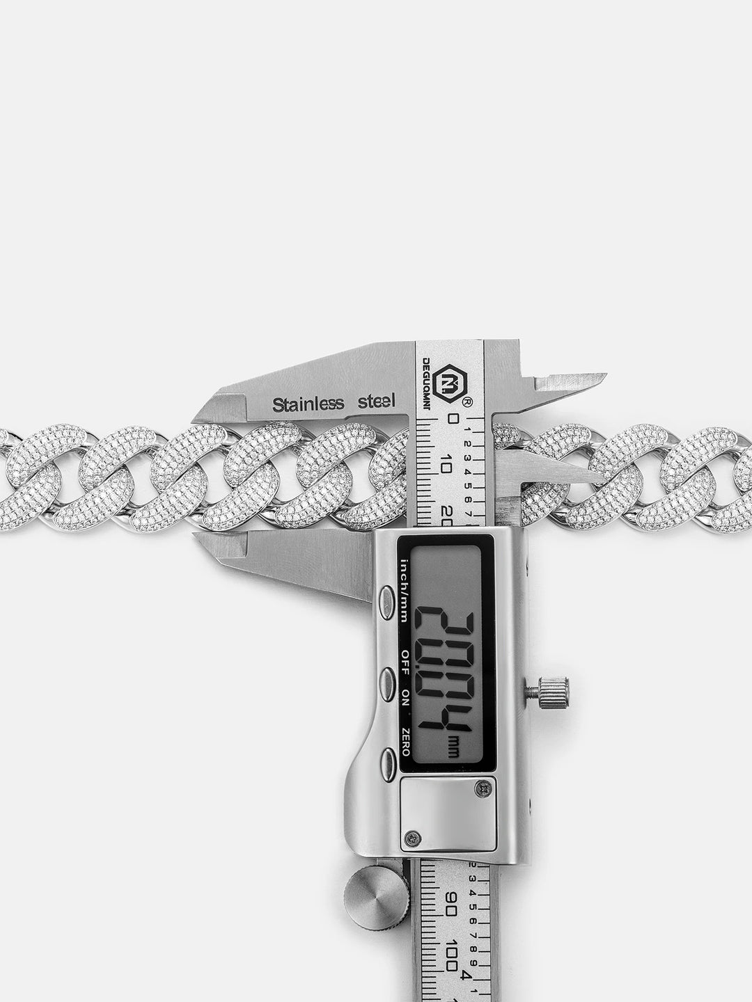 20mm Four Rows Moissanite Cuban Link