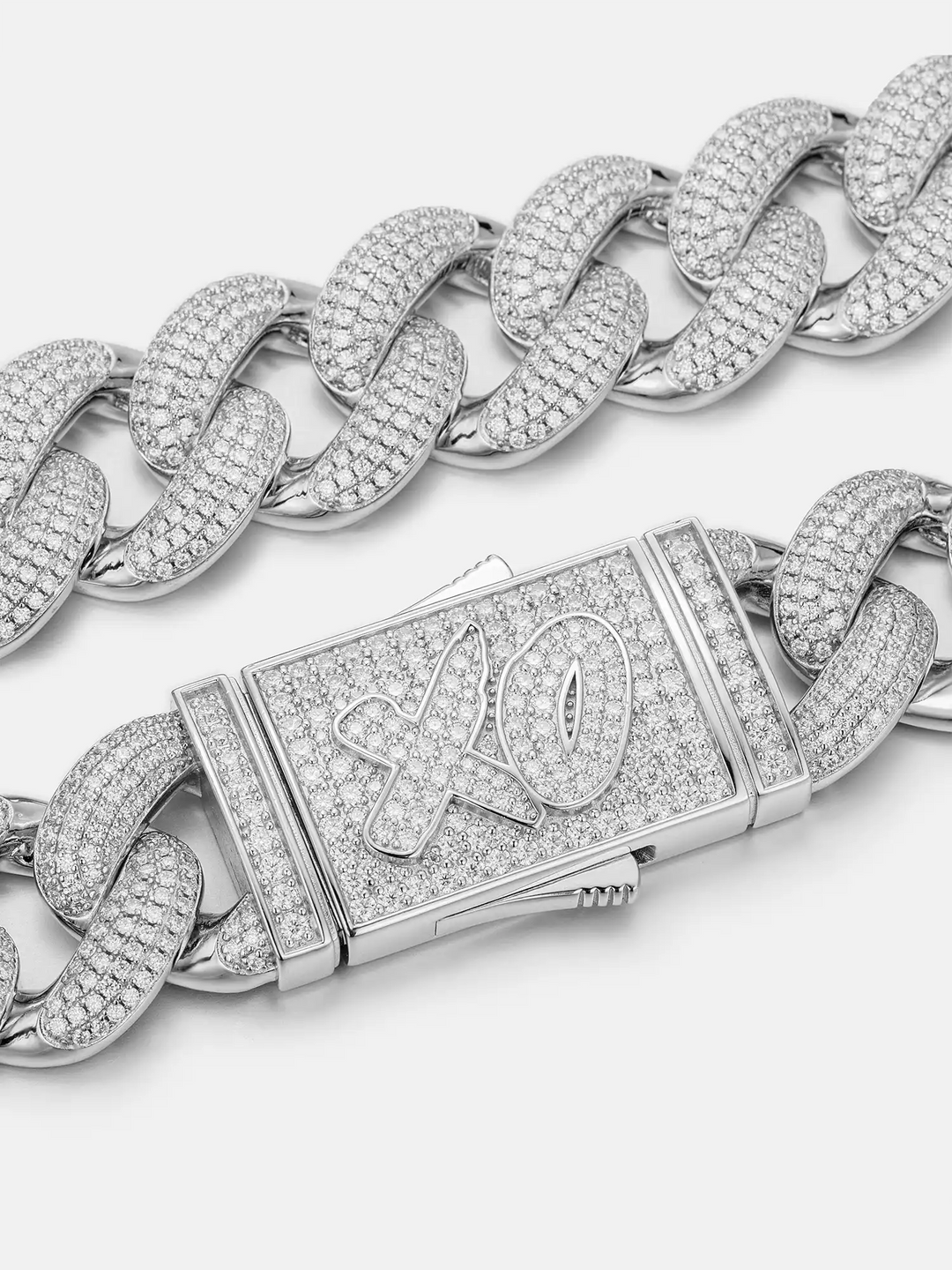 20mm Four Rows Moissanite Cuban Link