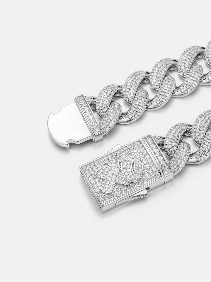 20mm Four Rows Moissanite Cuban Link