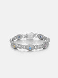 S925 Moissanite Multi Gemstone Evil Eye Eternity Bracelet