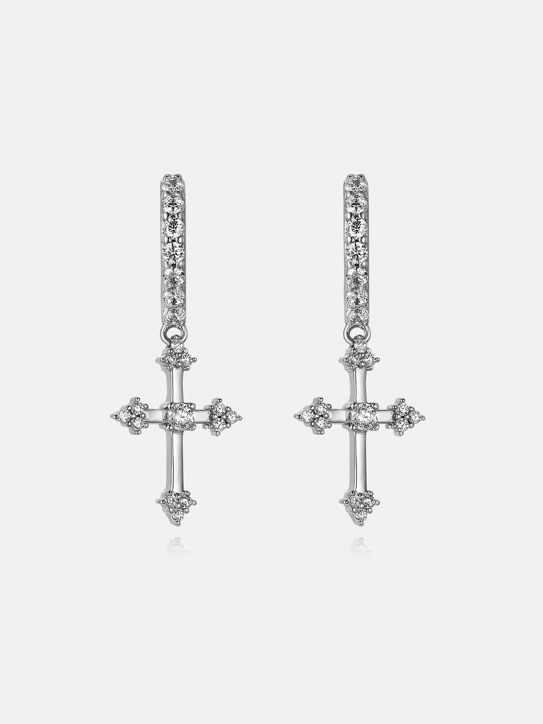 27mm Moissanite Cross Hoop Earrings