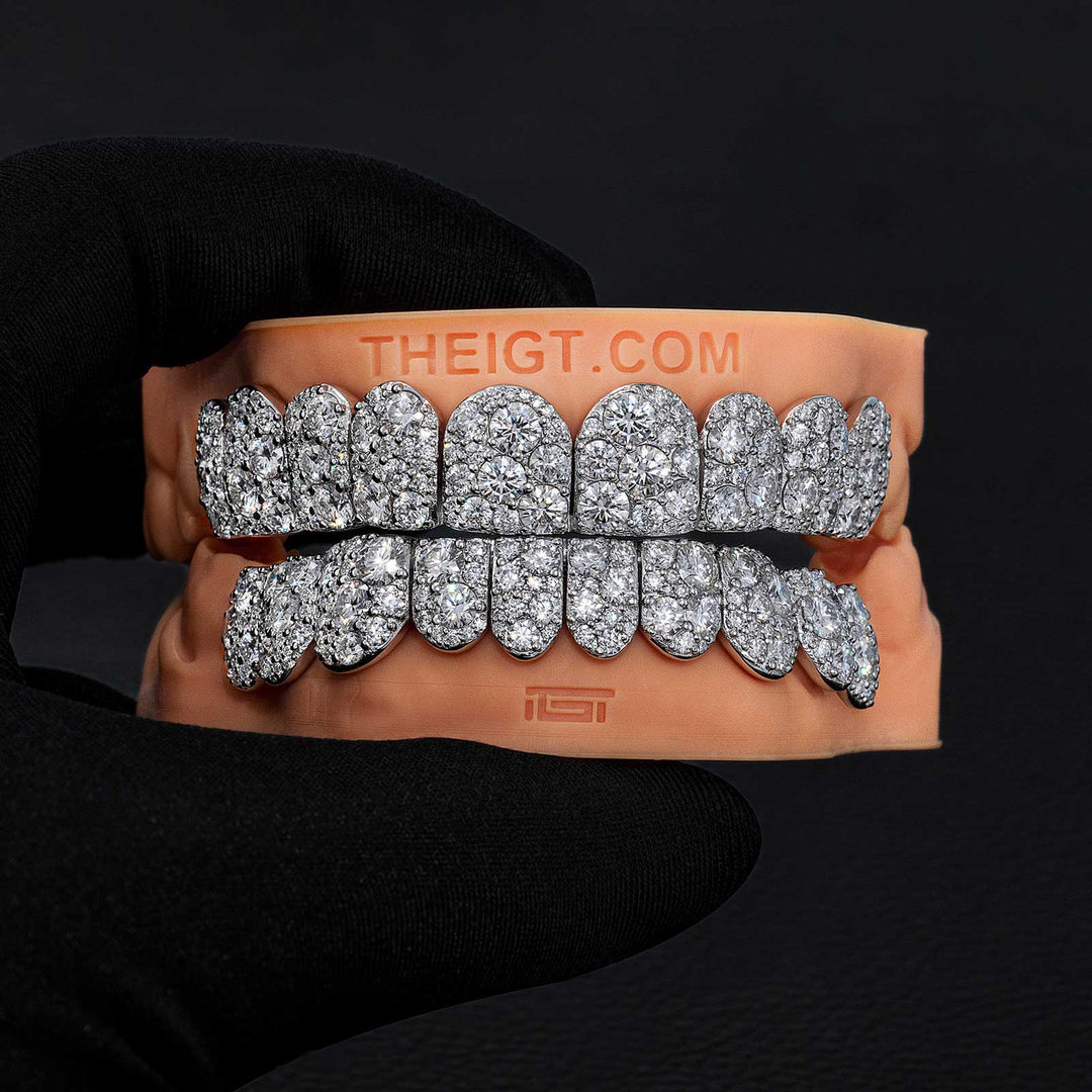 Mosaic/Snow Set Moissanite Diamond Grillz
