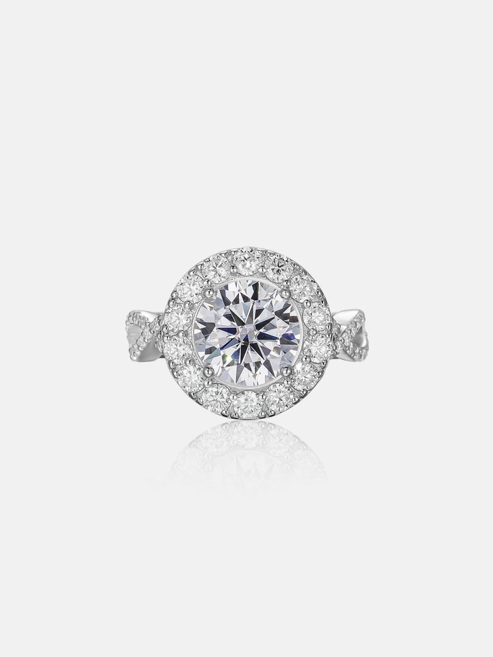 3CT Solitaire Moissanite Infinity Halo Engagement Ring
