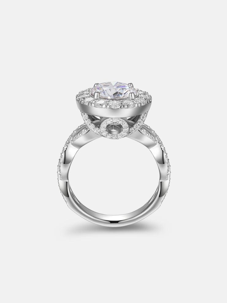 3CT Solitaire Moissanite Infinity Halo Engagement Ring