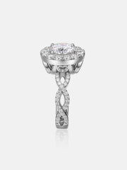 3CT Solitaire Moissanite Infinity Halo Engagement Ring