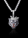 Moissanite Enamel Crown Tiger Pendant