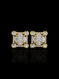 925 Sterling Silver Moissanite Solitaire Square Stud Earrings
