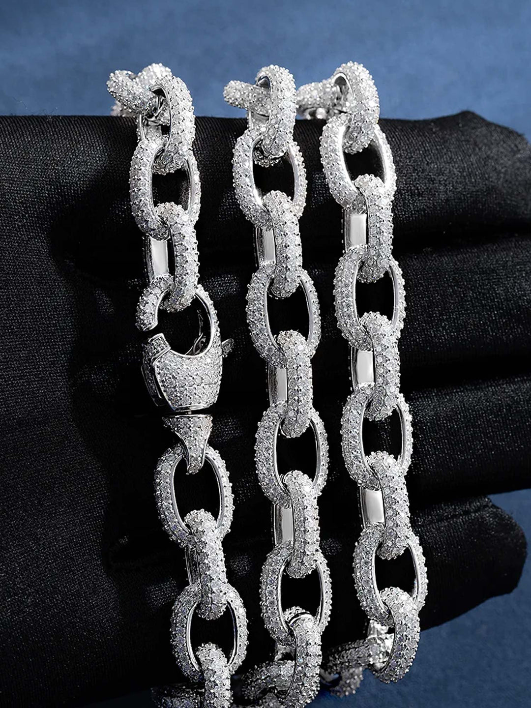 10mm S925 Moissanite Rolo Link Chain Or Bracelet