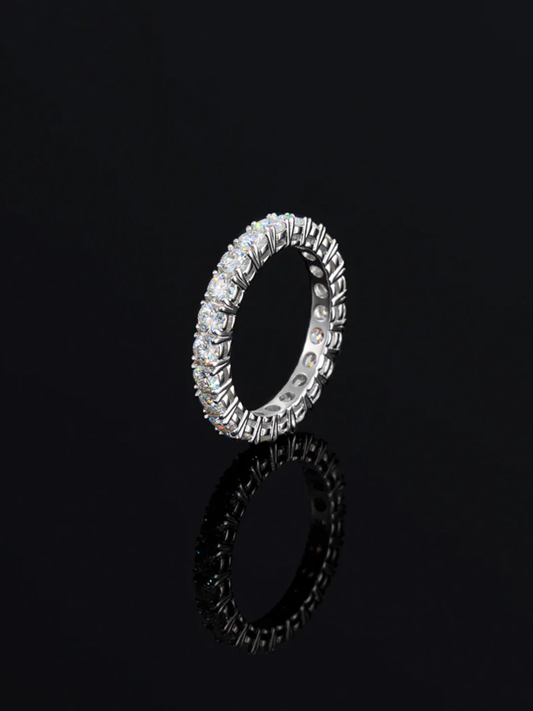 14K Solid Gold 3mm Moissanite Eternity Ring