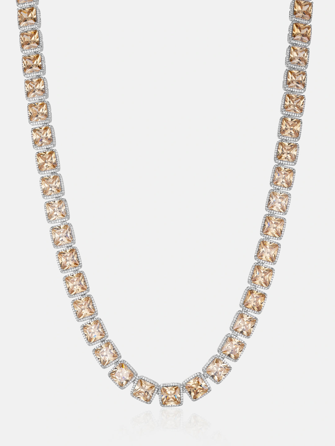 10MM S925 Square Gem Moissanite Clustered Tennis Chain