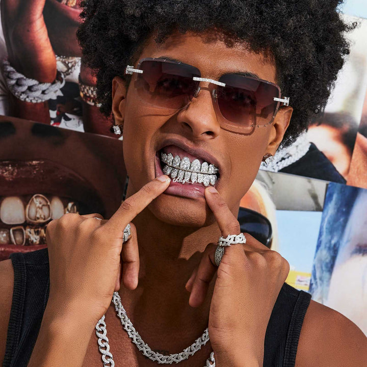 Mosaic/Snow Set Moissanite Diamond Grillz