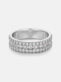Baguette & Round Triple Row Moissanite Ring