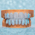 Pave Setting Opal Diamond Grillz