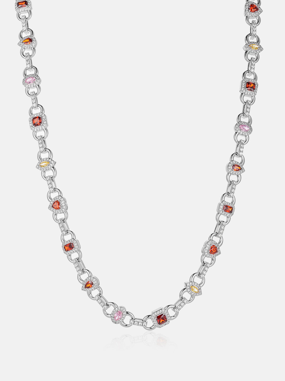 8MM S925 Multicolor Gemstone Rolo Chain
