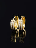Moissanite Two Row Baguette Hoop Earrings