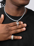 925 Sterling Silver Moissanite Ankh Pendant 2.0ct