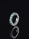 5mm Blue Moissanite Eternity Ring