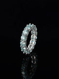 5mm Iced Out Blue Moissanite Eternity Ring