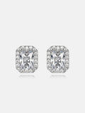 Baguette Moissanite Round Clustered Stud Earrings