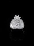 Moissanite Iced Money Bag Ring