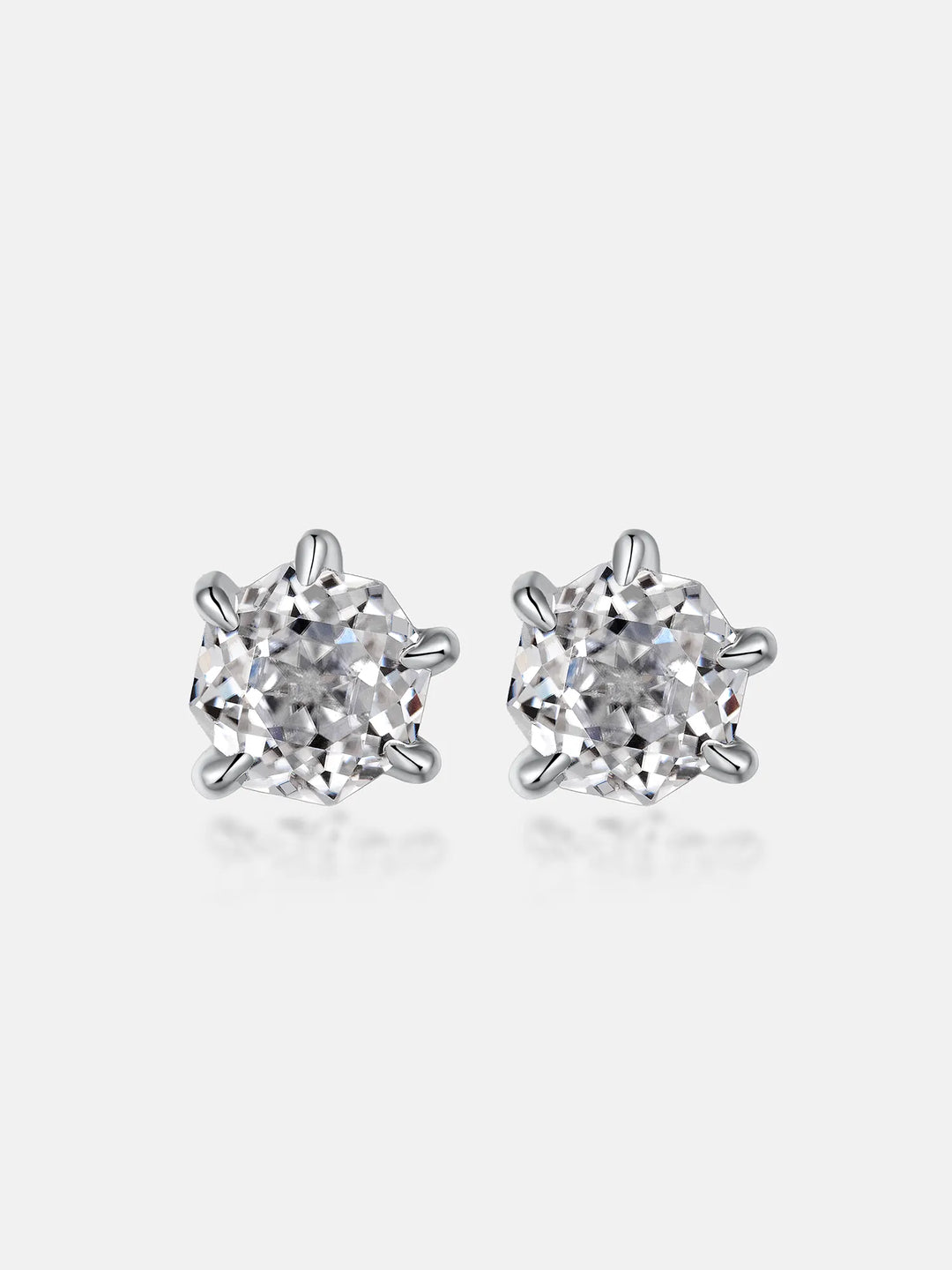 Octagonal Cut Moissanite Dragon Claw Earrings
