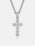 Moissanite Flower Shape Cross Pendant