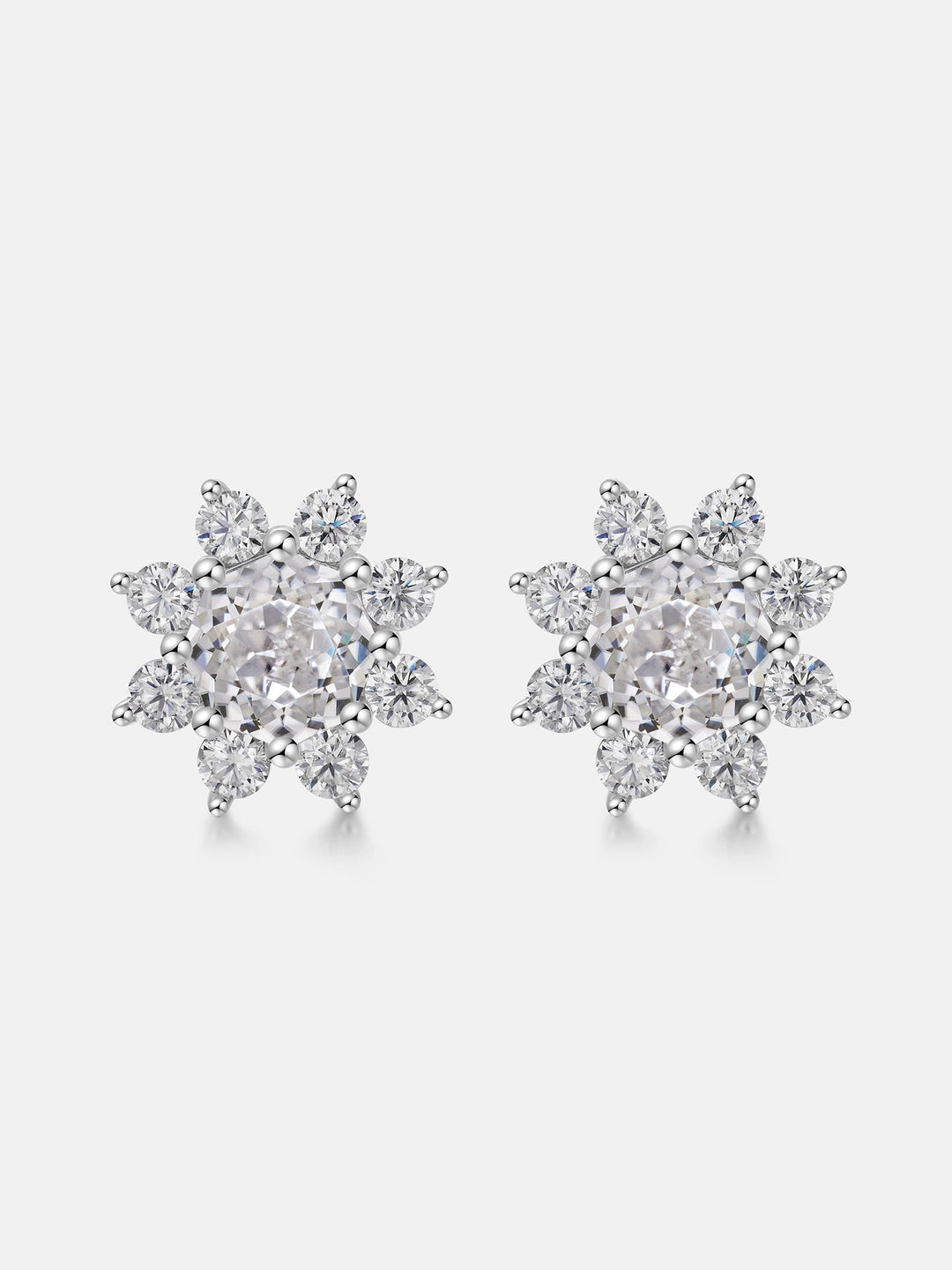 Octagonal Cut Moissanite Petal Shape Earrings