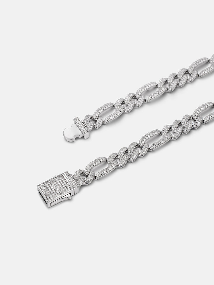 8MM S925 Moissanite Figaro Chain