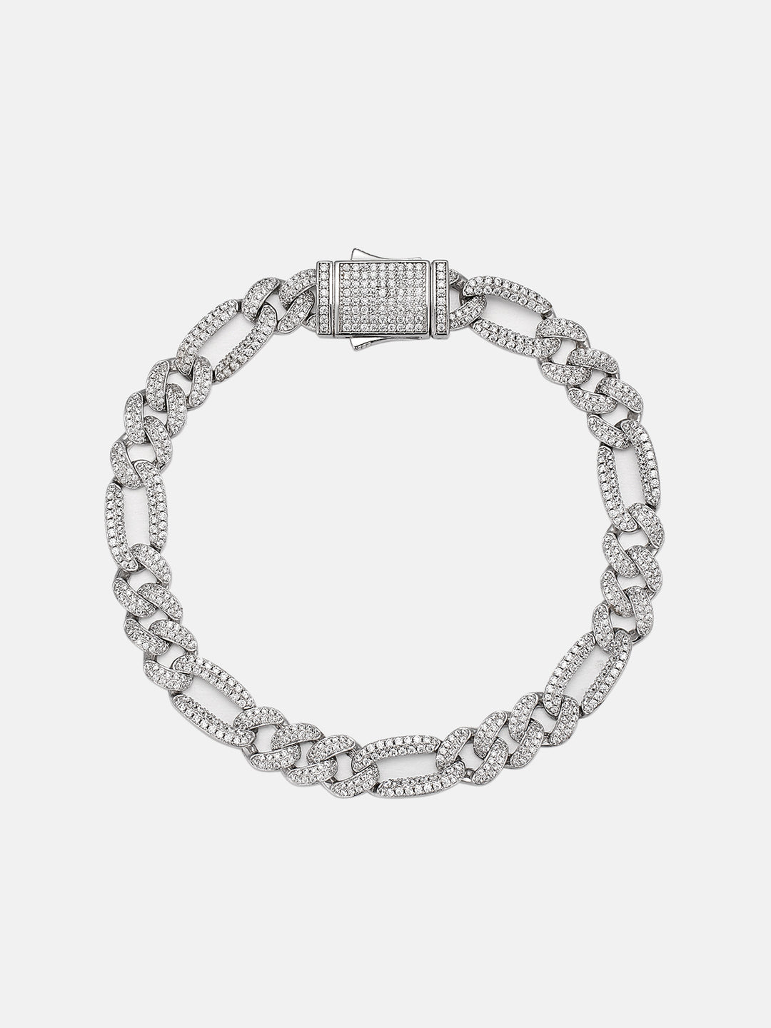 8MM S925 Moissanite Figaro Bracelet