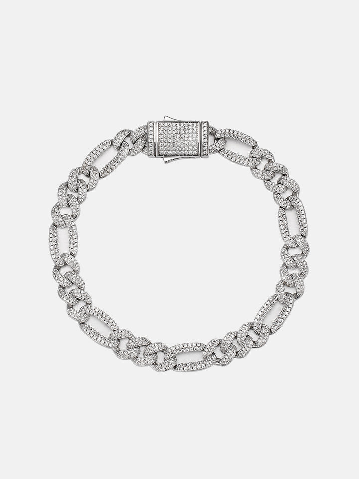 8MM S925 Moissanite Figaro Bracelet