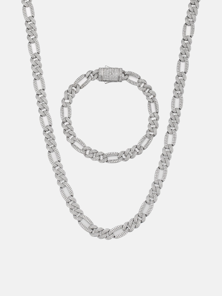 8MM S925 Moissanite Figaro Chain Or Bracelet