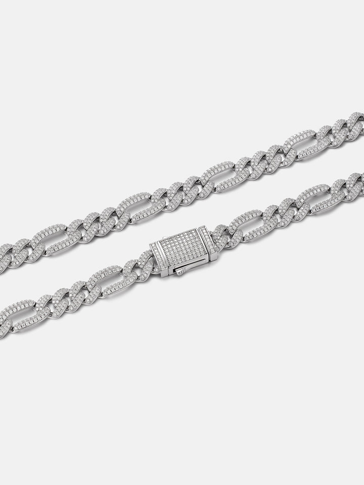8MM S925 Moissanite Figaro Chain