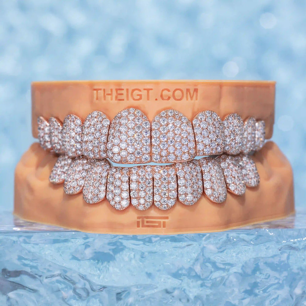 Pave/Honeycomb Moissanite Or Lab Hand-Setting Grillz