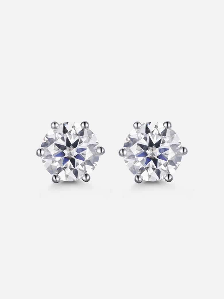 4CT Round Cut Moissanite Earrings-8CT Total