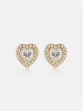 Moissanite Heart Shaped Halo Earrings