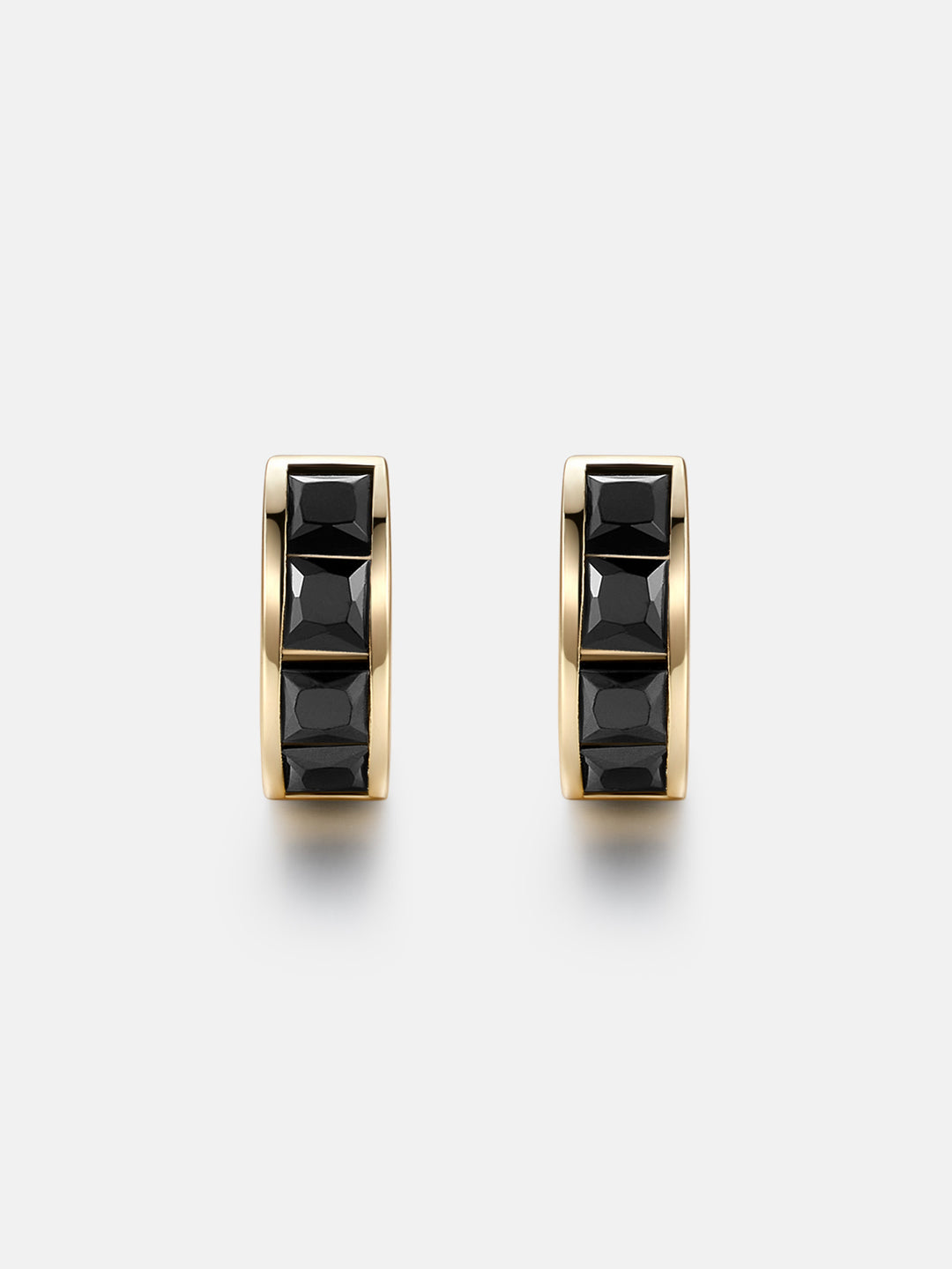 Black Princess Moissanite Single Row Hoop Earrings
