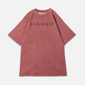 Boxy Washed Embroidered T-Shirt - Pink