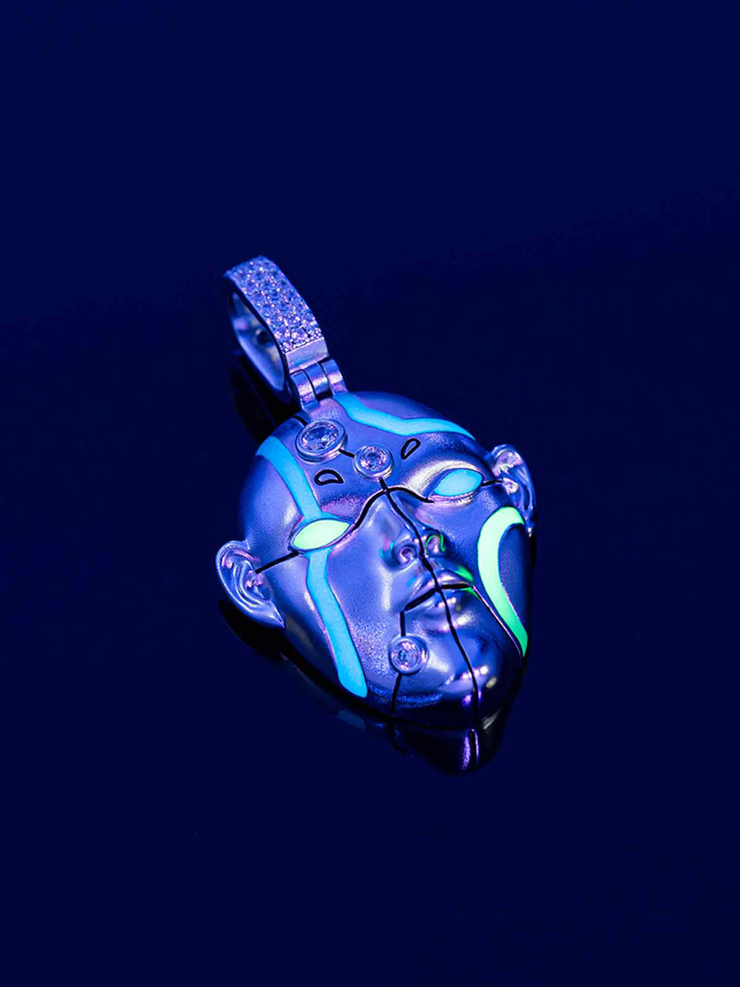 Cyberpunk Fluorescent Humanoid Pendant