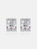 Iced Radiant Cut Moissanite Stud Earrings
