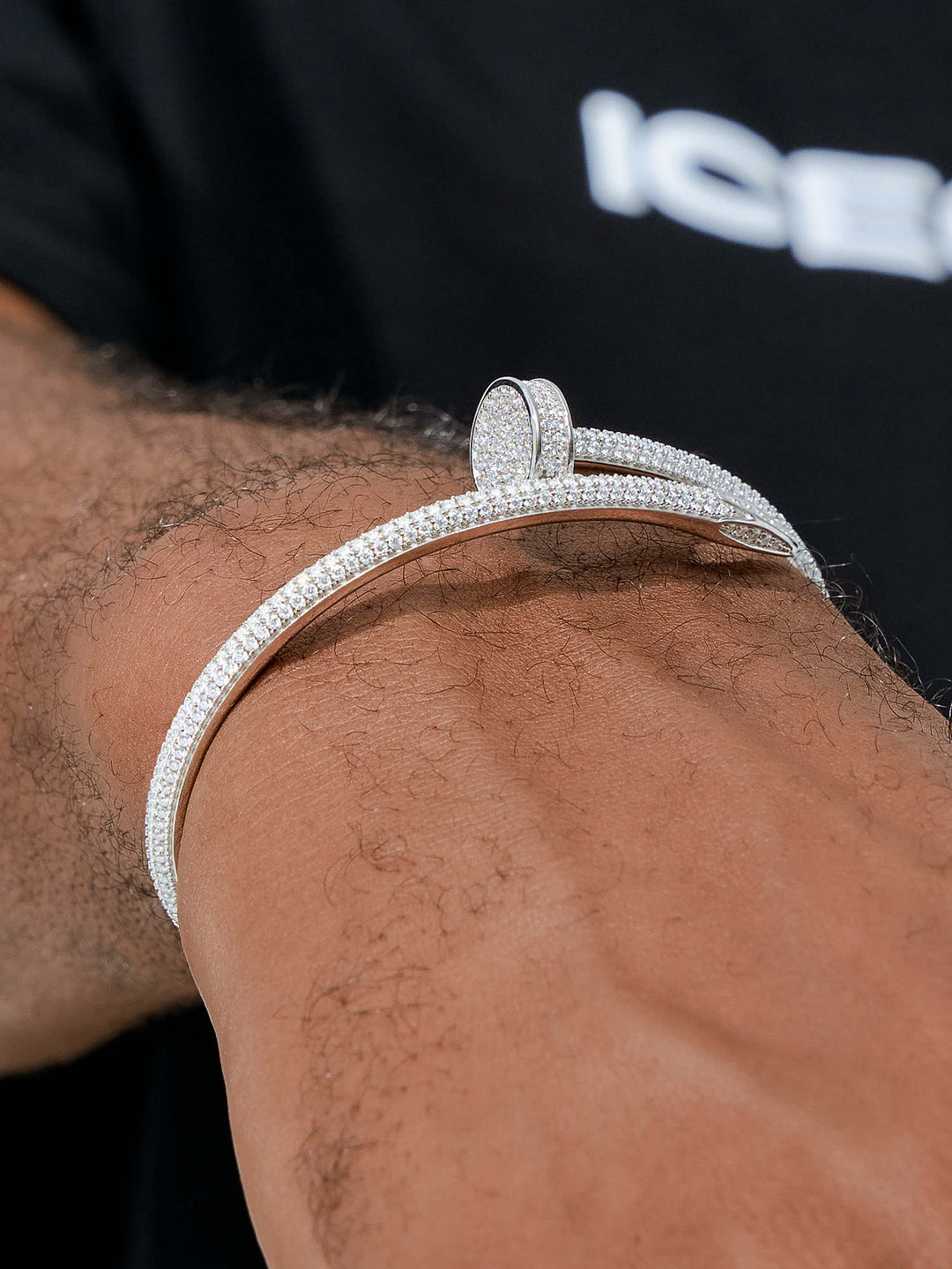 Iced out Moissanite Nail Bracelet
