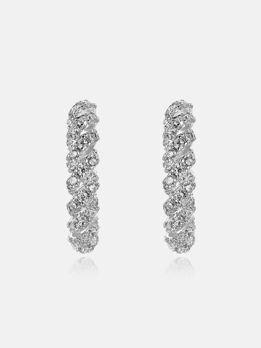 Moissanite Rope Twist Hoop Earrings